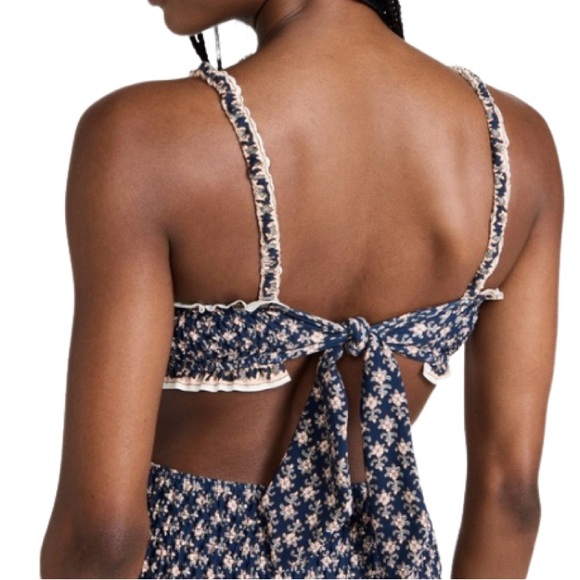 NWT Sea New York Jasper Marine Border Print Smocked Bikini Top - Sz S - Picture 2 of 6